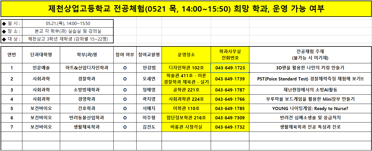 [제천상업고등학교] 제천상업고등학교 전공체험 _5월21일